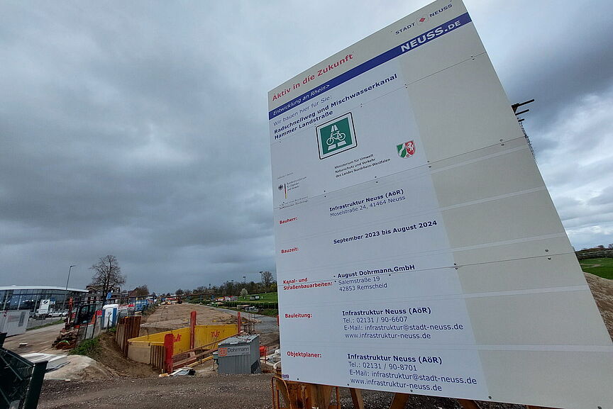 Baustsellenschild zum RS 5 mit Terminzusage August 2024 Baustsellenschild zum RS 5 mit Terminzusage August 2024