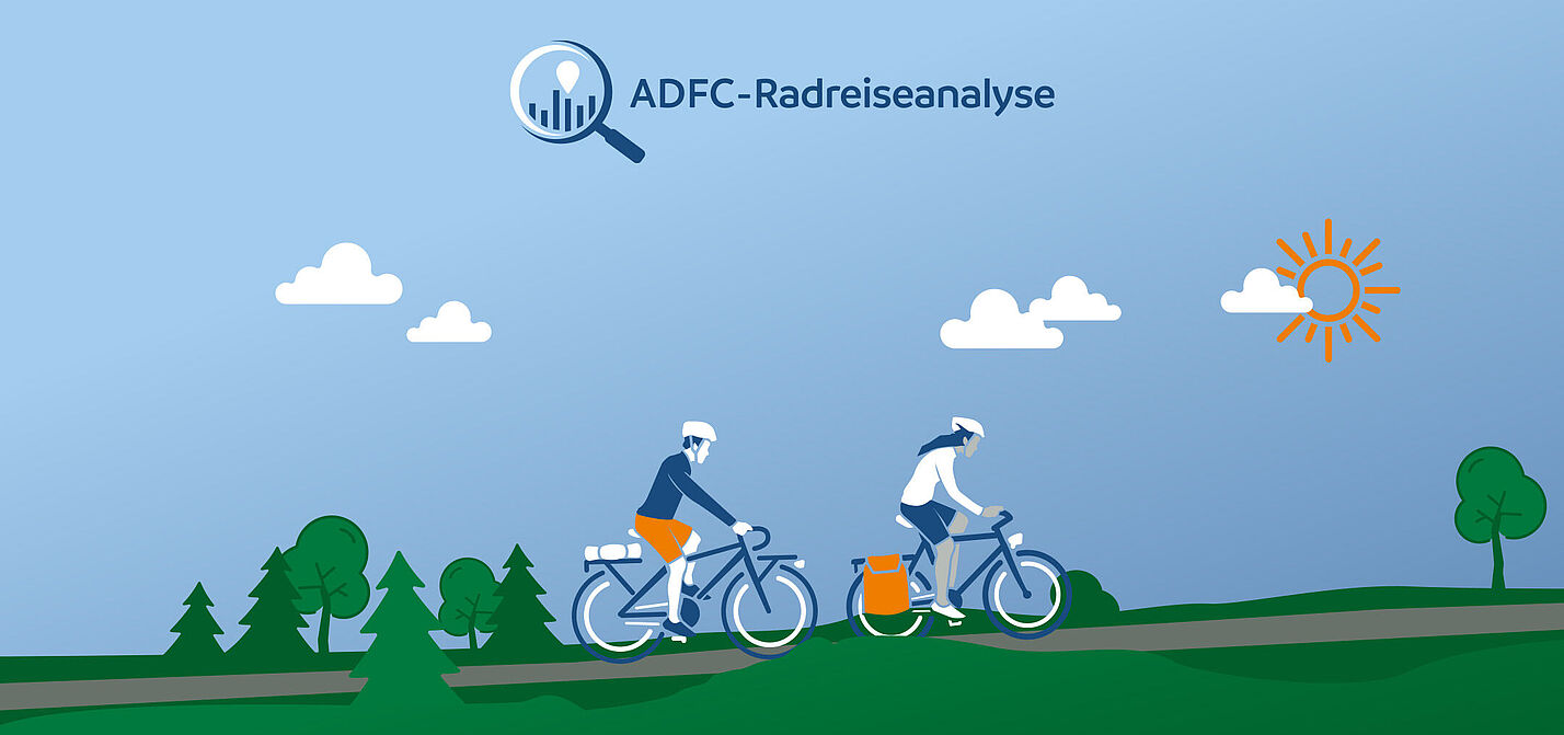 Die Ergebnisse der 25. ADFC-Radreiseanalyse präsentiert der ADFC am 6. März 2024 auf der ITB. Die Ergebnisse der 25. ADFC-Radreiseanalyse präsentiert der ADFC am 6. März 2024 auf der ITB.