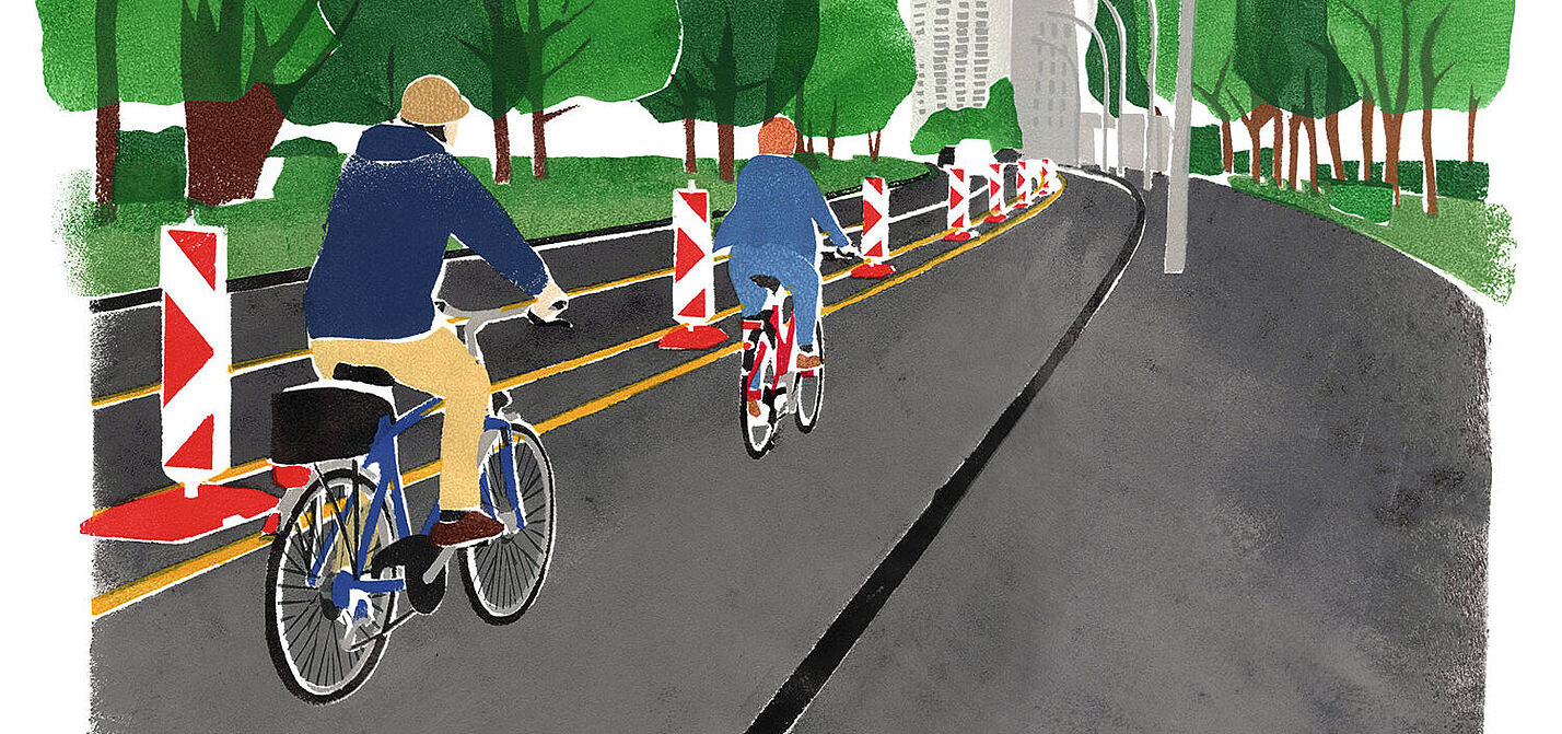 Pop-up-Radweg Gradik Pop-up-Radweg in Berlin